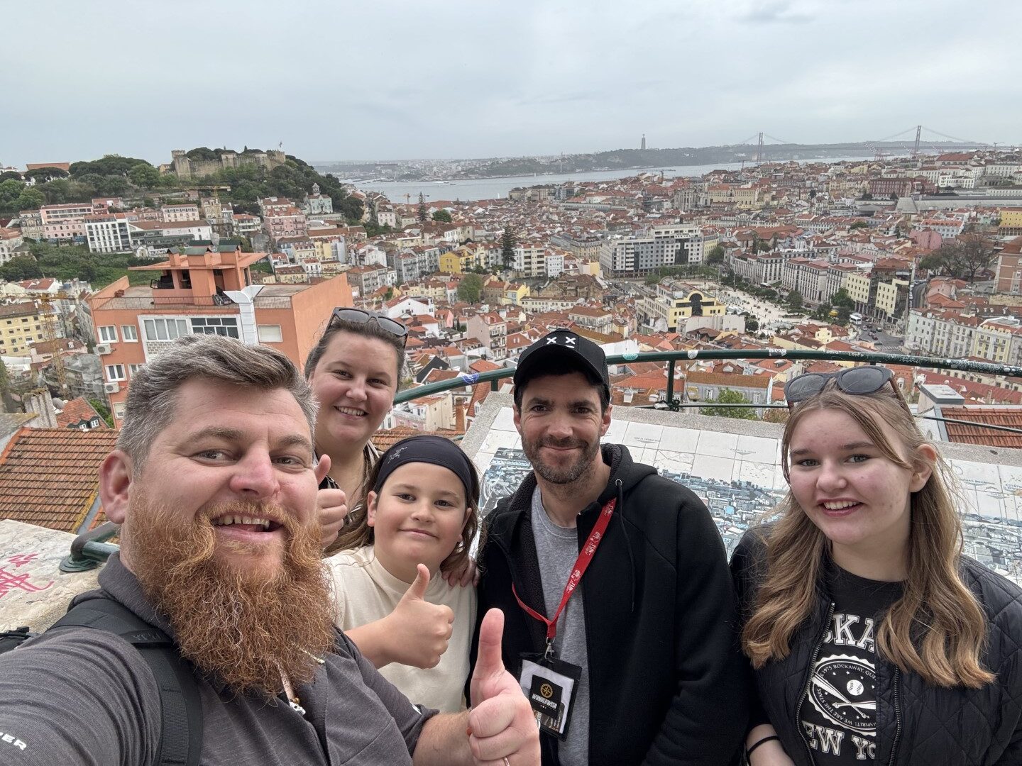 Lisbon rooftops and viewpoint seen from a miradouro