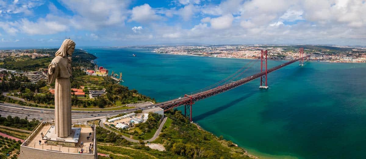Cristo Rei monument above the Tagus, Almada